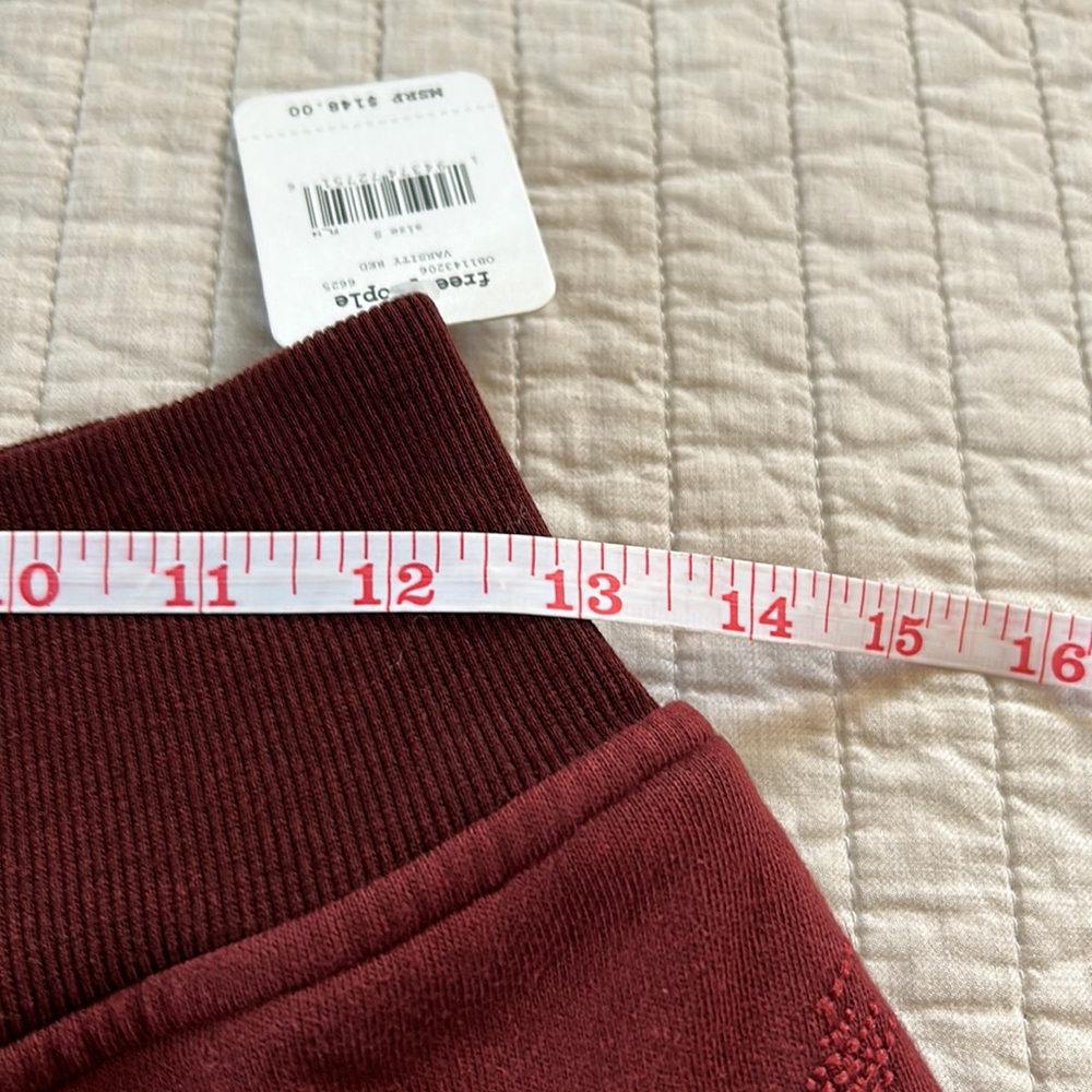 NWT Free People Movement Solid Borderline Wide Leg Pants maroon small - Picture 15 of 16